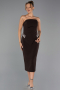 Robe De Soirée Midi Brun ABK2664