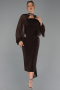 Robe De Soirée Midi Brun ABK2664