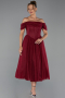 Robe de Cérémonie Midi Rouge Bordeaux ABK2665