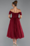 Robe de Cérémonie Midi Rouge Bordeaux ABK2665