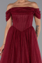 Robe de Cérémonie Midi Rouge Bordeaux ABK2665