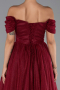 Robe de Cérémonie Midi Rouge Bordeaux ABK2665