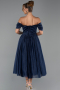 Robe de Cérémonie Midi Bleu Marine ABK2665