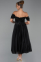 Robe de Cérémonie Midi Noir ABK2665