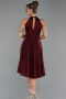 Robe de Cérémonie Midi Rouge Bordeaux ABK2638