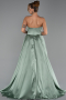 Robe de Soirée Longue Satin Menthe ABU6293