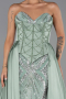 Robe de Soirée Longue Satin Menthe ABU6293