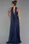 Robe de Soirée Longue Mousseline Bleu Marine ABU6335