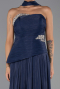 Robe de Soirée Longue Mousseline Bleu Marine ABU6335