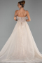 Robe de Soirée Longue Perlé Beige ABU5730