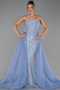 Robe de Soirée Longue Perlé Bleu clair ABU5730