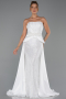 Robe de Soirée Longue Dantelle Blanc ABU5615