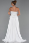 Robe de Soirée Longue Dantelle Blanc ABU5615