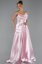 Robe de Soirée Longue Satin Poudre ABU5767