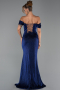 Robe de Soirée Longue Bleu Marine ABU6341