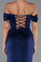 Robe de Soirée Longue Bleu Marine ABU6341