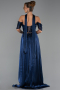 Robe de Soirée Longue Mousseline Bleu Marine ABU6342