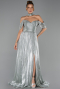 Robe de Soirée Longue Mousseline Menthe ABU6342