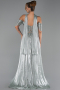 Robe de Soirée Longue Mousseline Menthe ABU6342