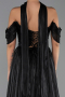 Robe de Soirée Longue Mousseline Noir ABU6342