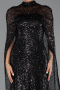 Robe de Soirée Longue Squameuse Noir ABU6343