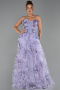 Robe de Soirée Longue Lilas ABU6344