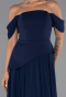 Robe de Soirée Longue Mousseline Bleu Marine ABU6345