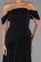 Robe de Soirée Longue Mousseline Noir ABU6345