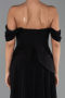 Robe de Soirée Longue Mousseline Noir ABU6345