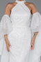 Robe de Soirée Longue Perlé Blanc ABU6348