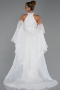 Robe de Soirée Longue Perlé Blanc ABU6348