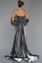 Robe de Soirée Longue Perlé Anthracite ABU5169