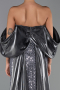 Robe de Soirée Longue Perlé Anthracite ABU5169