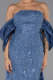 Robe de Soirée Longue Perlé Indigo ABU6351