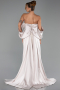 Robe de Soirée Longue Perlé Vison ABU6351