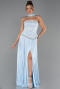 Robe de Soirée Longue Mousseline Bleu clair ABU5786