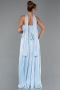 Robe de Soirée Longue Mousseline Bleu clair ABU5786