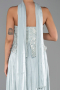 Robe De Soirée Mousseline Longue Menthe ABU5786