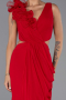 Robe de Soirée Longue Mousseline Rouge ABU6354