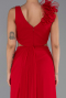 Robe de Soirée Longue Mousseline Rouge ABU6354