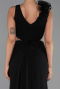 Robe de Soirée Longue Mousseline Noir ABU6354