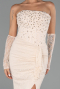 Robe Grande Taille Longue Dantelle Beige ABU6364