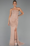 Robe de Soirée Longue Dantelle Pelure D'oignon ABU6355