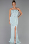 Robe de Soirée Longue Dantelle Turquoise ABU6355