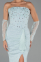 Robe de Soirée Longue Dantelle Turquoise ABU6355
