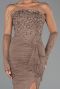 Robe de Soirée Longue Dantelle Brun clair ABU6355