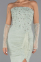 Robe de Soirée Longue Dantelle Menthe ABU6355