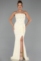 Robe de Soirée Longue Dantelle Jaune ABU6355