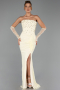 Robe de Soirée Longue Dantelle Jaune ABU6355