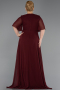 Robe de Soirée Grande Taille Longue Mousseline Rouge Bordeaux ABU5180